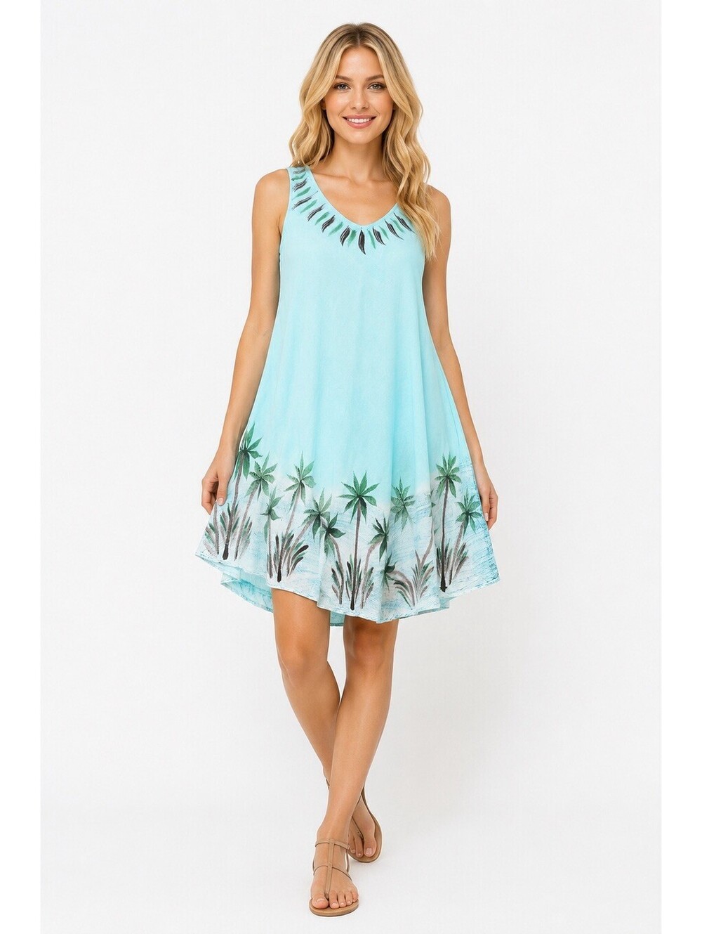India Boutique One Size Ocean Beach Sun Dress Shell Rayon Embellished Stretch